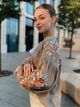 Современная женская вышиванка бохо на льняной ткани "Латешка" блуза бежевая с цветочной вышивкой 12310-46 (М) - изображение 4