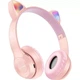 Бездротові навушники "Котячі вушка" CatEar P47M з підсвіткою RGB Bluetooth MP3 плеєр Рожеві - изображение 1