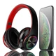 Беспроводные наушники B39 Bluetooth 5.0 полноразмерные с подсветкой, AUX, MP3, Черный с красным - изображение 3