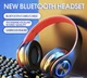 Беспроводные наушники B39 Bluetooth 5.0 полноразмерные с подсветкой, AUX, MP3, Черный с красным - изображение 4