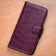 Чохол книжка Crocodille з натуральної шкіри для Samsung S24 Plus | Бордовий - зображення 1