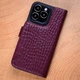 Чохол книжка Crocodille з натуральної шкіри для Samsung S24 Plus | Бордовий - зображення 2
