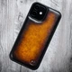 Чохол бампер із натуральної шкіри Exclusive для Samsung S24 Plus ручне фарбування | Золотий - зображення 1