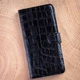 Чохол книжка Crocodille з натуральної шкіри для Samsung S24 Plus ручної роботи | Темний бордо | Глянець - зображення 6