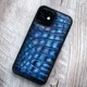 Чохол накладка зі шкіри крокодила Crocсo для Samsung S24 Plus пофарбований | Синій - зображення 1