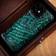 Чохол накладка зі шкіри крокодила Crocсo для Samsung S24 Plus пофарбований | Зелений - зображення 4