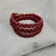 Женский кожаный браслет тонкая косичка бордовый 4043094 - изображение 3
