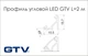 Профіль кутовий LED GLAX GTV L = 2 м, чорний - зображення 2