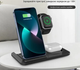 Док станция беспроводная зарядка Qi 3в1 Proda PD-W8 5-15W Watch AirPods Phone black - изображение 3