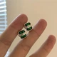 Серьги серебро маленькие . Украшены изумрудом Swarovski 1167 - изображение 3