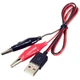 USB адаптер с зажимами типа крокодил прищепки для зарядки АКБ 60 см (0470) - изображение 3