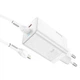 Адаптер сетевой Hoco Type-c to Lightning Cable Astral N23 |2Type-C, 45W/3A, PD/QC| белый - изображение 2