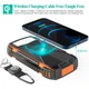 Портативне зарядне Solar Power Bank with LED light 20000mAh PN-W20S IPX4 2xUSB/Type-C 18W/3A PD/QC Qi - зображення 2