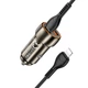 Адаптер автомобильный Hoco Type-C to Lightning Cable Blue whale Car charger set Z46A |1USB/Type-C, PD/QC, 30W/3A| серый - изображение 3