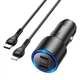 Адаптер автомобильный Hoco Type-C to Lightning Cable Clear way dual port Car charger set NZ3 |2Type-C, QC/PD, 3A/40W| черный - изображение 2