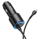 Адаптер автомобильный Hoco Type-C to Lightning Cable Clear way dual port Car charger set NZ3 |2Type-C, QC/PD, 3A/40W| черный - изображение 3