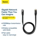 Кабель Baseus high Speed Six types of RJ45 Gigabit network cable (flat cable) |2m| чорний - зображення 8