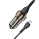 Адаптер автомобільний Hoco Micro USB Cable Blue shield single port Car charger Z46 |1USB, 18W/3A, QC| сірий - зображення 3