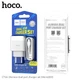 Адаптер сетевой Hoco Micro USB Cable Glorious C73A |2USB, 2.4A| белый - изображение 3