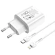 Адаптер мережевий Hoco Type-C to Lightning Cable Jetta charger set N22 |Type-C, 25W/3A, PD| білий - зображення 4