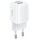 Адаптер сетевой Hoco Briar dual port charger N8 |2USB, 2.4A| (Safety Certified) белый - изображение 1