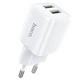 Адаптер сетевой Hoco Briar dual port charger N8 |2USB, 2.4A| (Safety Certified) белый - изображение 3