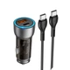 Адаптер автомобильный Hoco Type-C to Type-C cable Sprinter dual port Car charger NZ8 |1USB/1Type-C, QC/PD, 43W/3A| коричневый - изображение 1
