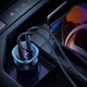 Адаптер автомобільний USAMS Dual Ports Digital Display Fast Car Charger US-CC146 C26 |1USB/1Type-C, 3A/95W, QC/PD| чорний - зображення 3