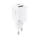 Адаптер сетевой USAMS T37 Super si Fast Charger US-CC128 |1USB/1Type-C, 20W, PD3.0/QC| белый - изображение 1