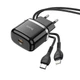 Адаптер сетевой HOCO Type-C to Lightning Cable Victorious single port charger set N24 |1Type-C, 20W/3A, PD/QC| черный - изображение 3