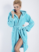 Халат жіночий теплий з капюшоном DKaren Housecoat Diana S Turquoise (5902854754908) - зображення 1