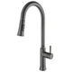 Смеситель кухонный Globus Lux ALPEN SBT1-2033-GP с выдвижным изливом черная сталь pvd - изображение 2