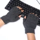 Перчатки митенки мужские с открытыми пальцами темно-серые One size - изображение 2