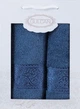 Набір з 2-х махрових рушників Gulcan. Ornament blue-50х90-70х140 (2 шт) - зображення 2