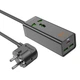 Сетевое зарядное устройство удлинитель Hoco AC9A 2 USB/Type-C PD QC 30W 1 розетка 1.5m черный - изображение 1
