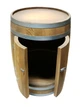 Мини бар Domza из бочки на 200 литров с двумя дверцами и полочкой светлое дерево и серые обручи - изображение 2