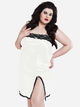 Erotyczny peniuar DKaren Plus Size Slip Bella 10XL Light Ecru (5903251416710) - obraz 1