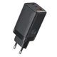 Зарядное устройство Usams GaN 65W Быстрая зарядка PD3.0, QC3.0 USB + 2 Type-C Адаптер для питания Блок питания телефона черный 1101 - изображение 1