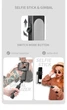 Селфі палиця зі стабілізатором Монопод Штатив Gimbal Stabilizer Button Bluetooth LED Lamp L09 - зображення 8
