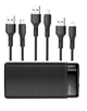 Набір 4в1 - 3 окремі кабелі + УМБ акумулятор (Power Bank) 20000mAh Forever TB-100L black - изображение 1