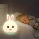 Силиконовый детский ночник кролик аккумуляторный LED RGB 7 цветов мягкий светильник USB - изображение 7