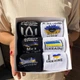 Подарочный набор подростковых носков с патриотическими рисунками надписями 36-41 6 пар длинные демисезонные черно-белые - изображение 5