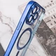 Чехол хромовый Fibra Chrome with MagSafe с закрытой камерой для Apple iPhone 13 Pro Max Blue - изображение 4