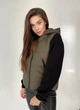Женский теплый жилет с капюшоном с KM 0026 54-56 Хаки ( 0026/5 D ) - изображение 5