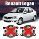 ПТФ Renault LOGAN фары в бампер с линзами + красный габарит дхо Противотуманки Led. Супер качество 90 Ватт! - изображение 1