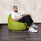 Крісло мішок груша Овал Coolki Рогожка XL 105x85 салатовий - зображення 3
