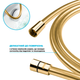 Шланг для душа 175см DROP SH-H175-GLD-P силиконовый - Двойной Анти-Твист, золотой - изображение 8