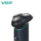 Мужская аккумуляторная электробритва VGR V-310 для влажного и сухого бритья с тремя головками Темно Синий - изображение 4