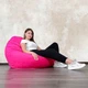 Кресло мешок груша Овал Coolki Велюр антикоготь XXL 130x90 Розовый - изображение 1