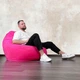 Кресло мешок груша Овал Coolki Велюр антикоготь XXL 130x90 Розовый - изображение 6